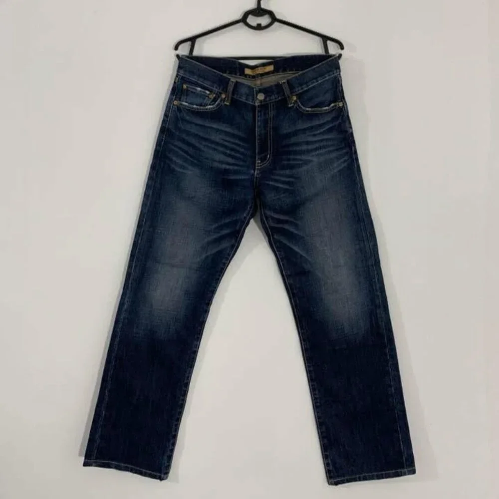 Dark Blue Straight Leg Jeans – Classic Indigo Wash - Picture 1 of 4